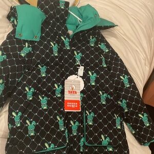 Kids Puffer Jacket - Black and Green